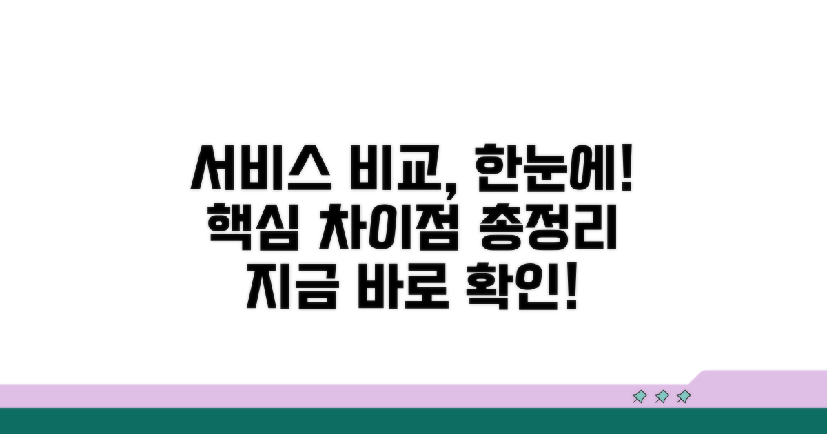 서비스별 차이점 한눈에 보기