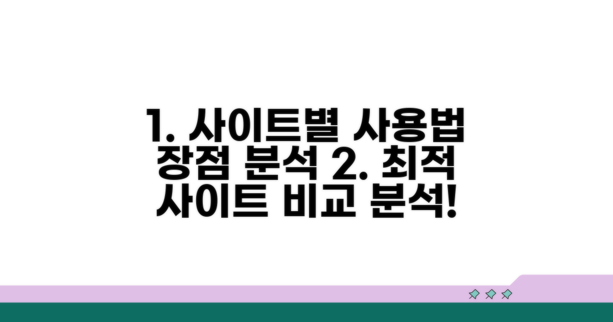 사이트별 사용법 및 장점 분석