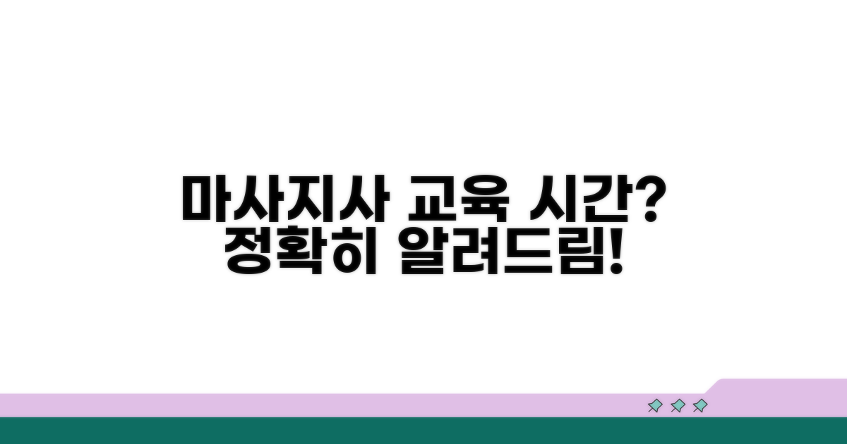 마사지사 자격증 교육 시간은?