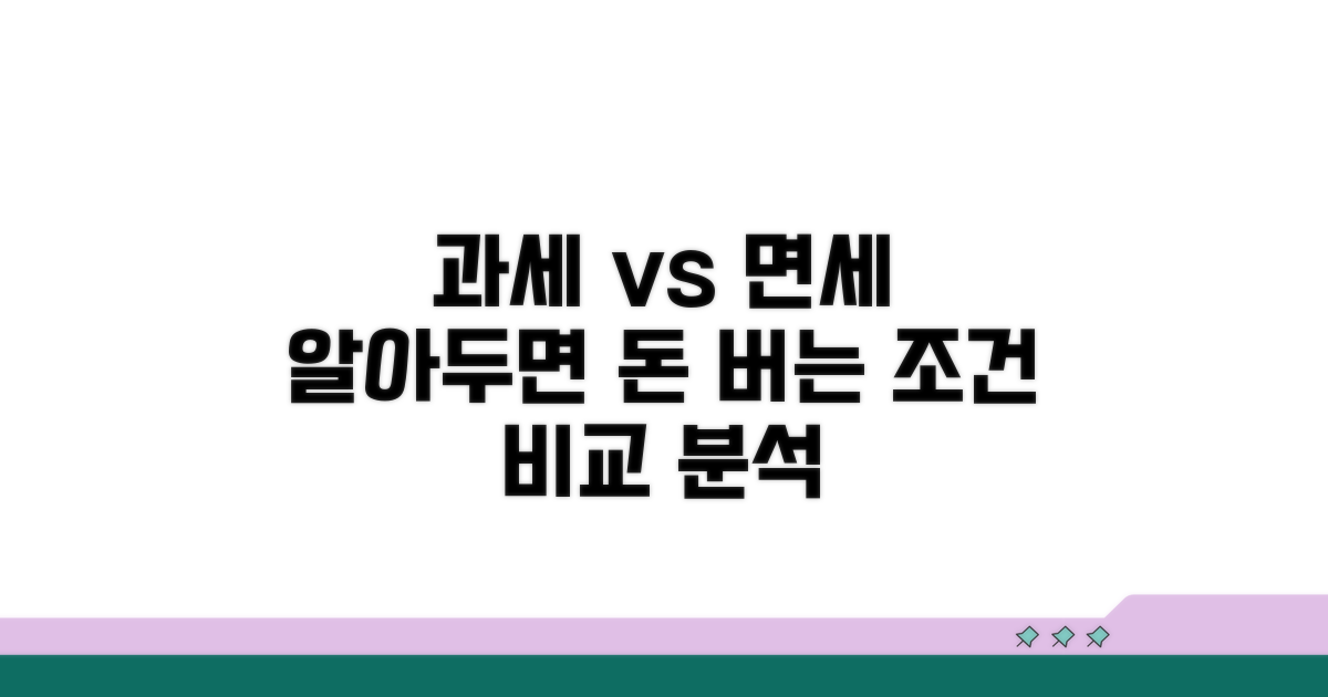 과세 대상과 면제 조건 비교 분석