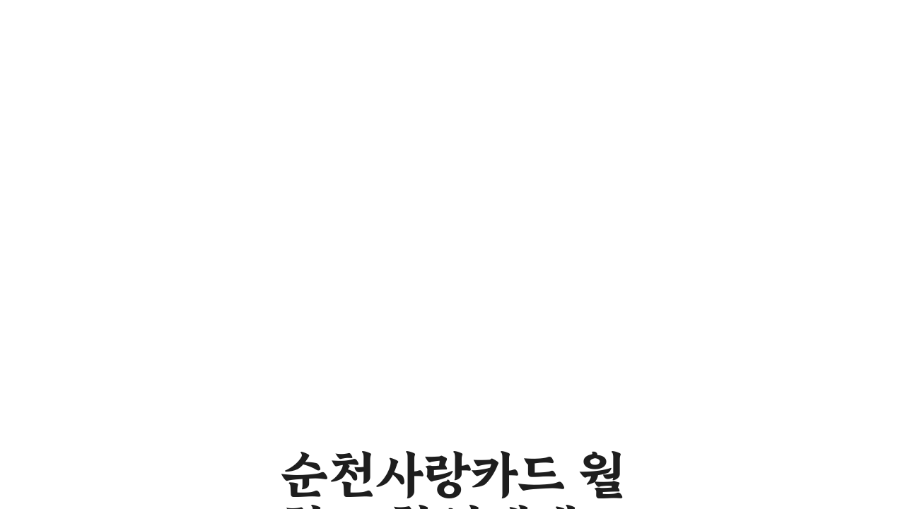 순천사랑카드 월한도 할인혜택 가맹점조회 확인, 놓치면 후회할 꿀팁 5가지