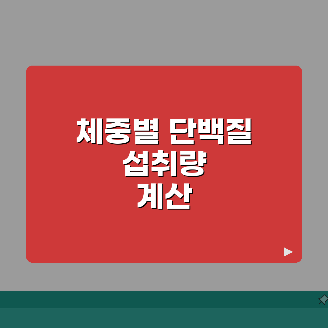 단백질 섭취 권장량 하루 몇 g | 체중별 단백질 필요량 계산 완벽가이드: 5가지 핵심 포