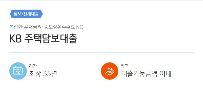국민은행 주택담보대출 상품 안내